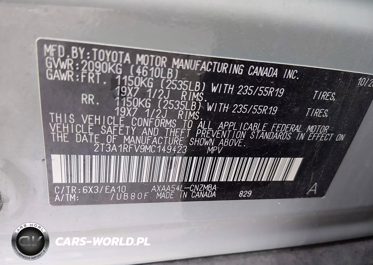 2021 Toyota Rav4 Xle Premium VIN:2T3A1RFV9MC149423 - 9