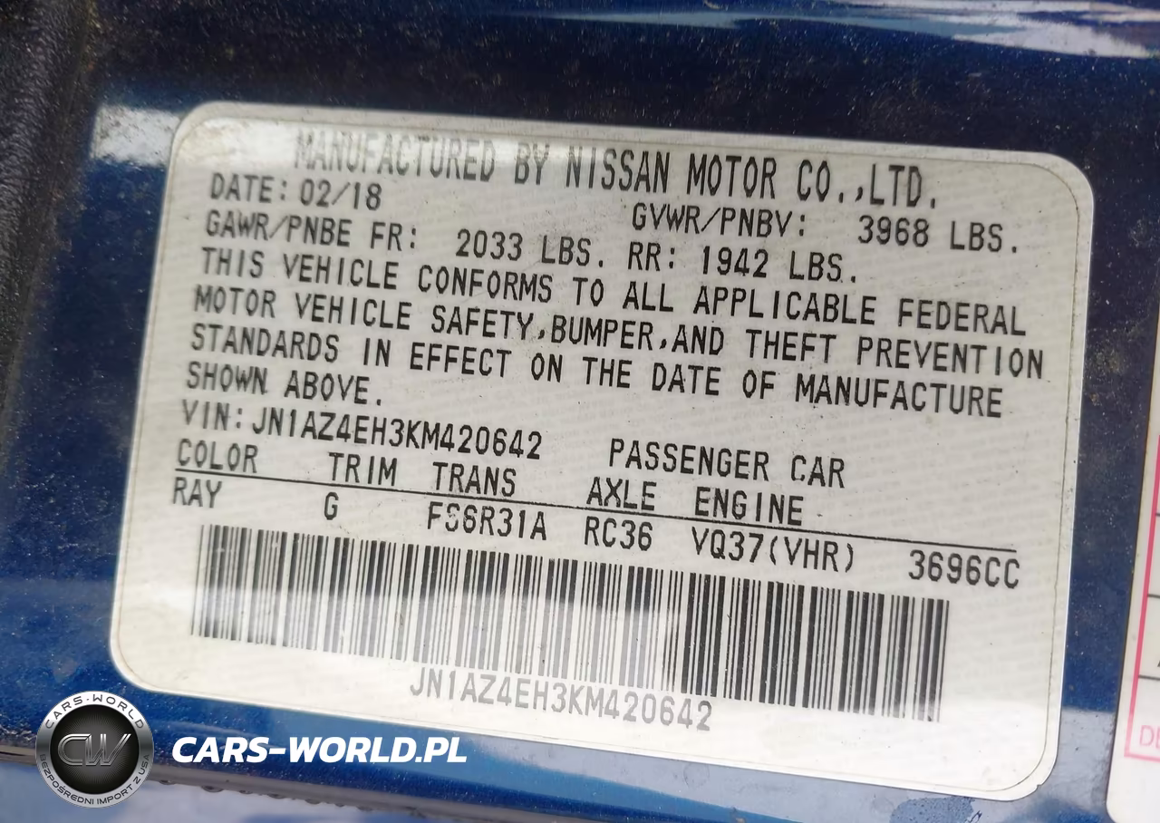 2019 Nissan 370Z VIN:JN1AZ4EH3KM420642 - 9