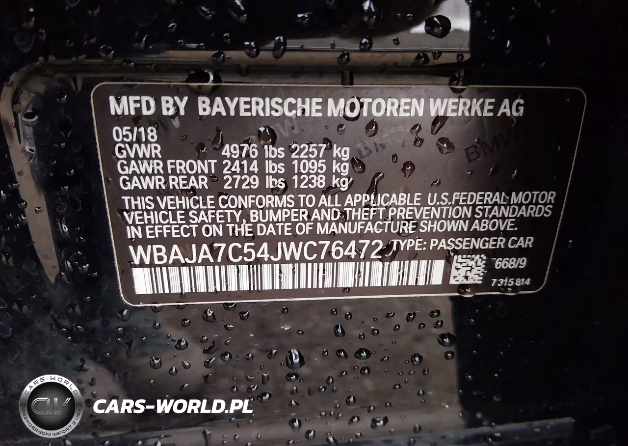 2018 BMW 530I xDrive VIN:WBAJA7C54JWC76472 - 9