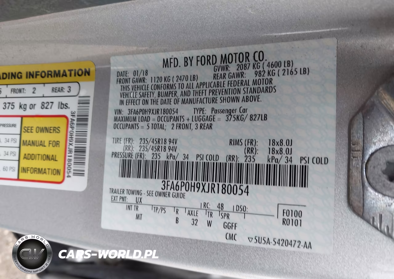 2018 Ford Fusion Se VIN:3FA6P0H9XJR180054 - 9