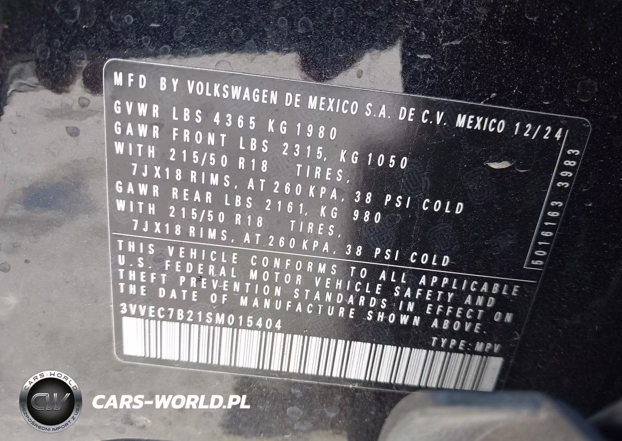 2025 Volkswagen Taos 1.5T Se VIN:3VVEC7B21SM015404 - 9