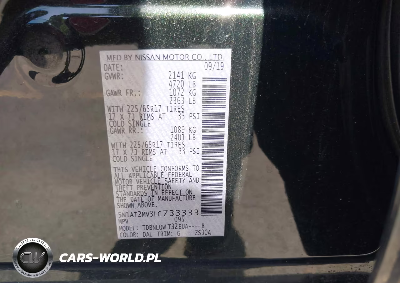 2020 Nissan Rogue Sv Intelligent Awd VIN:5N1AT2MV3LC733333 - 9