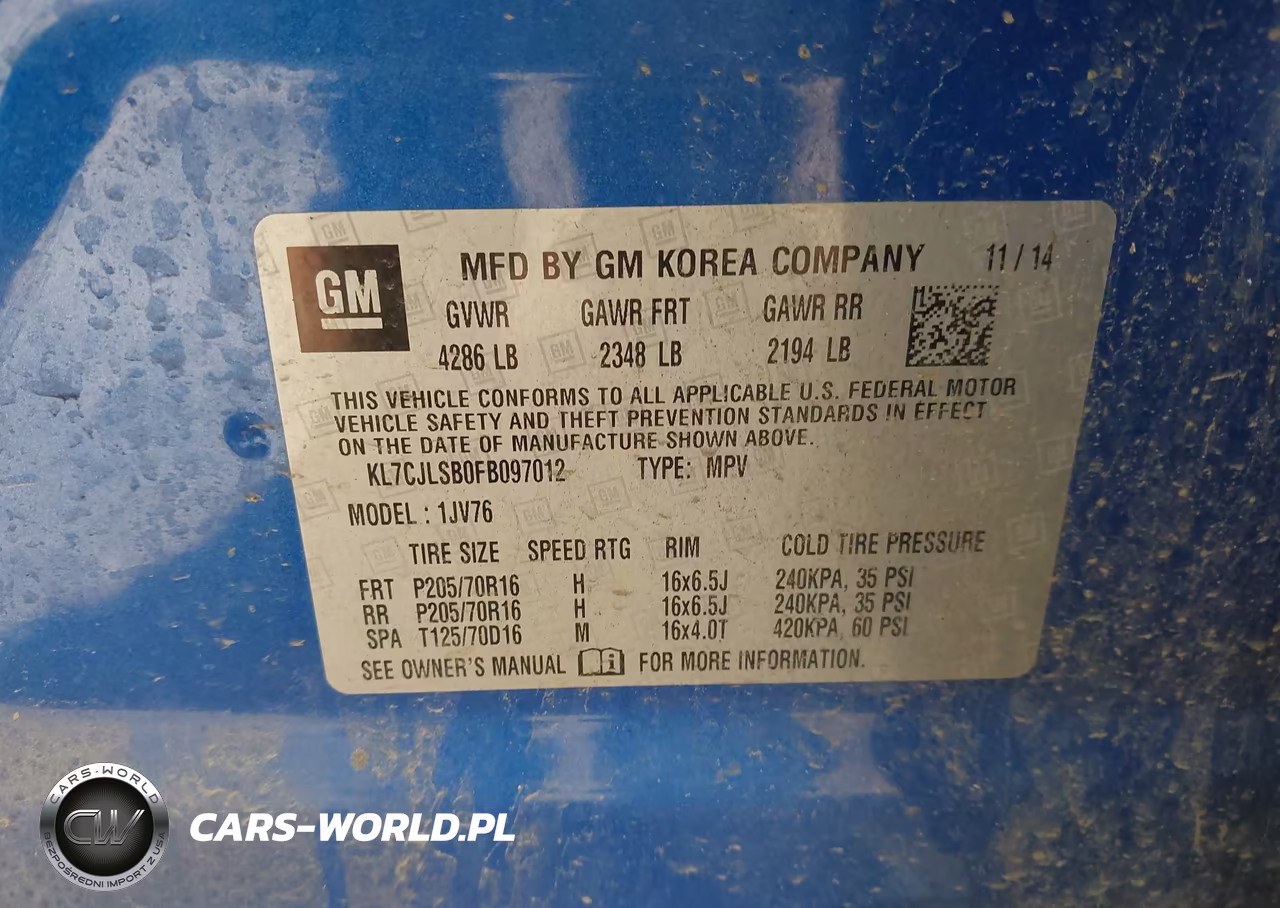 2015 Chevrolet Trax Lt VIN:KL7CJLSB0FB097012 - 9