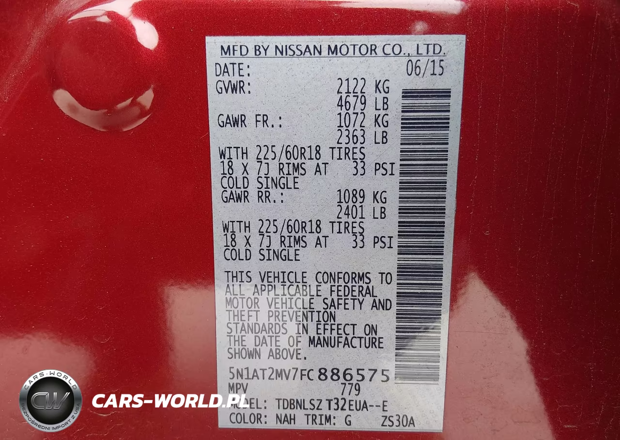 2015 Nissan Rogue S-Sl-Sv VIN:5N1AT2MV7FC886575 - 9