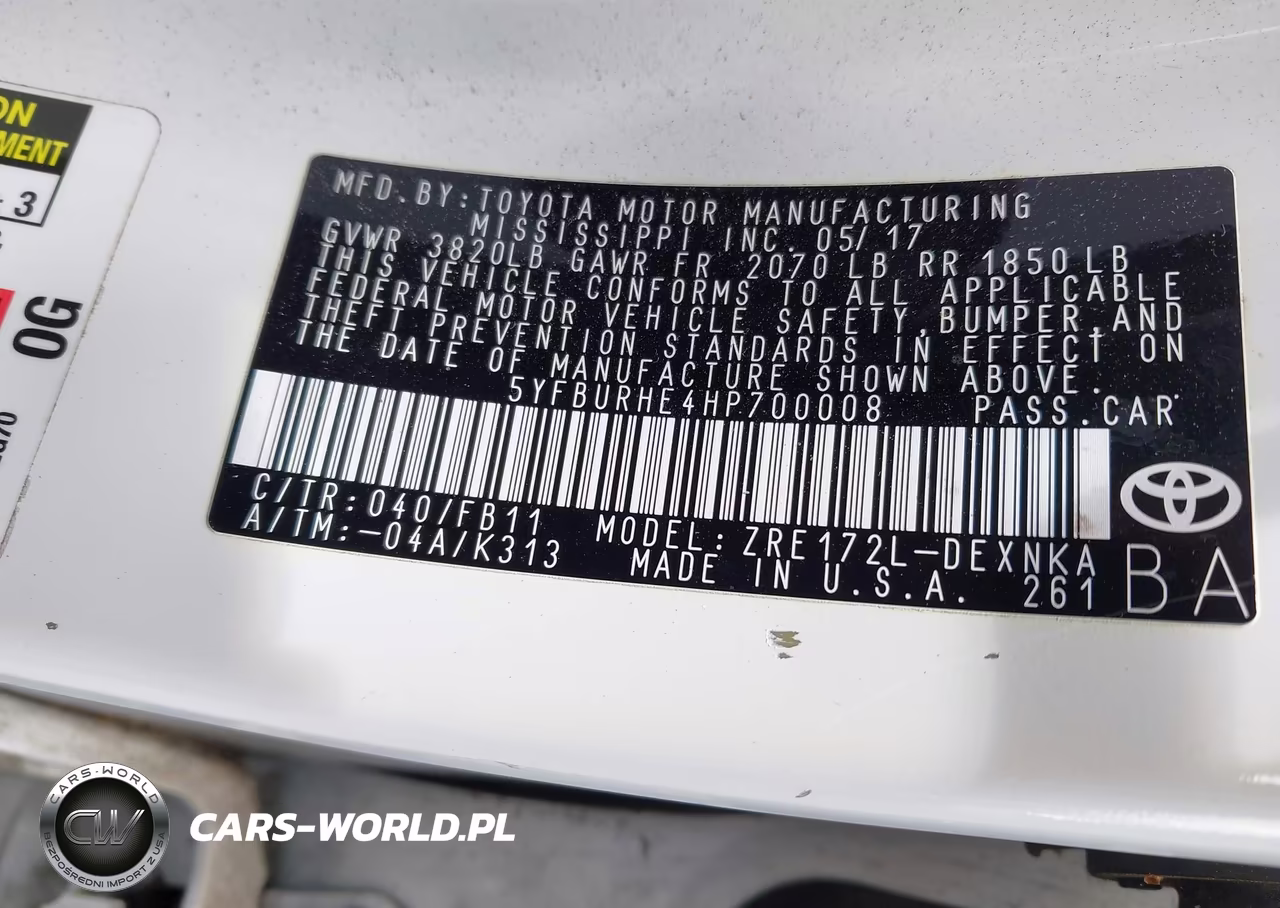 2017 Toyota Corolla Le VIN:5YFBURHE4HP700008 - 9