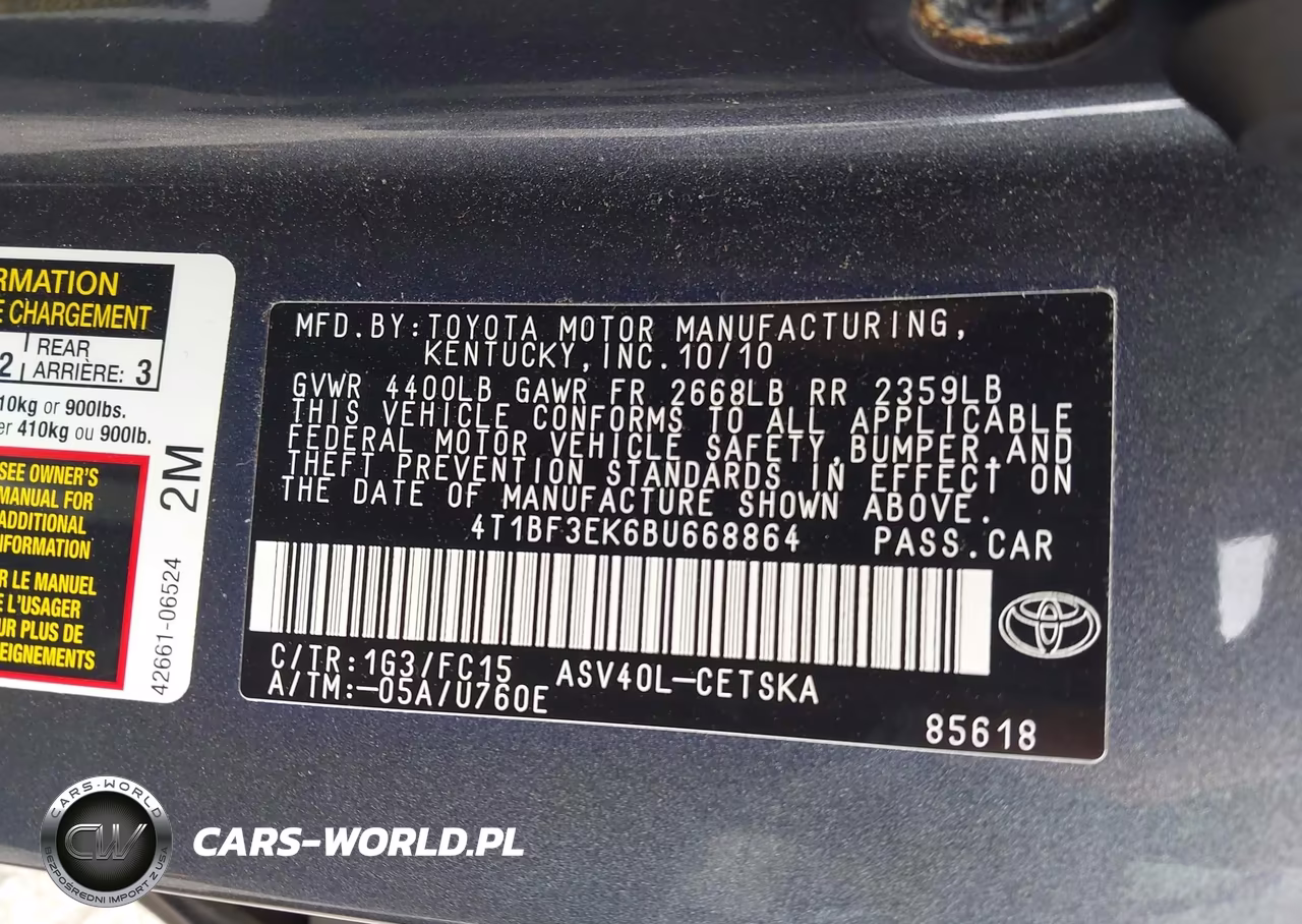 2011 Toyota Camry Se VIN:4T1BF3EK6BU668864 - 9