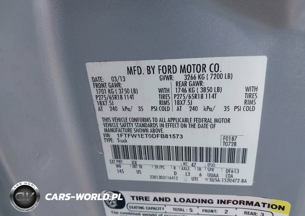 2013 Ford F-150 Xlt VIN:1FTFW1ET0DFB81573 - 9