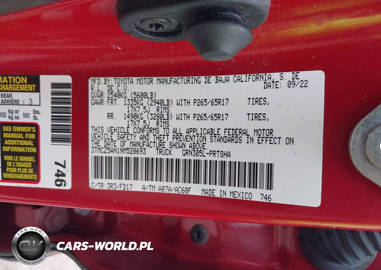 2022 Toyota Tacoma Trd Sport VIN:3TMCZ5AN1NM528693 - 9