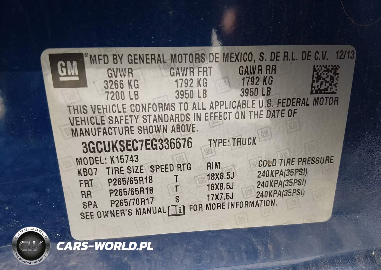 2014 Chevrolet Silverado 1500 2Lz VIN:3GCUKSEC7EG336676 - 9