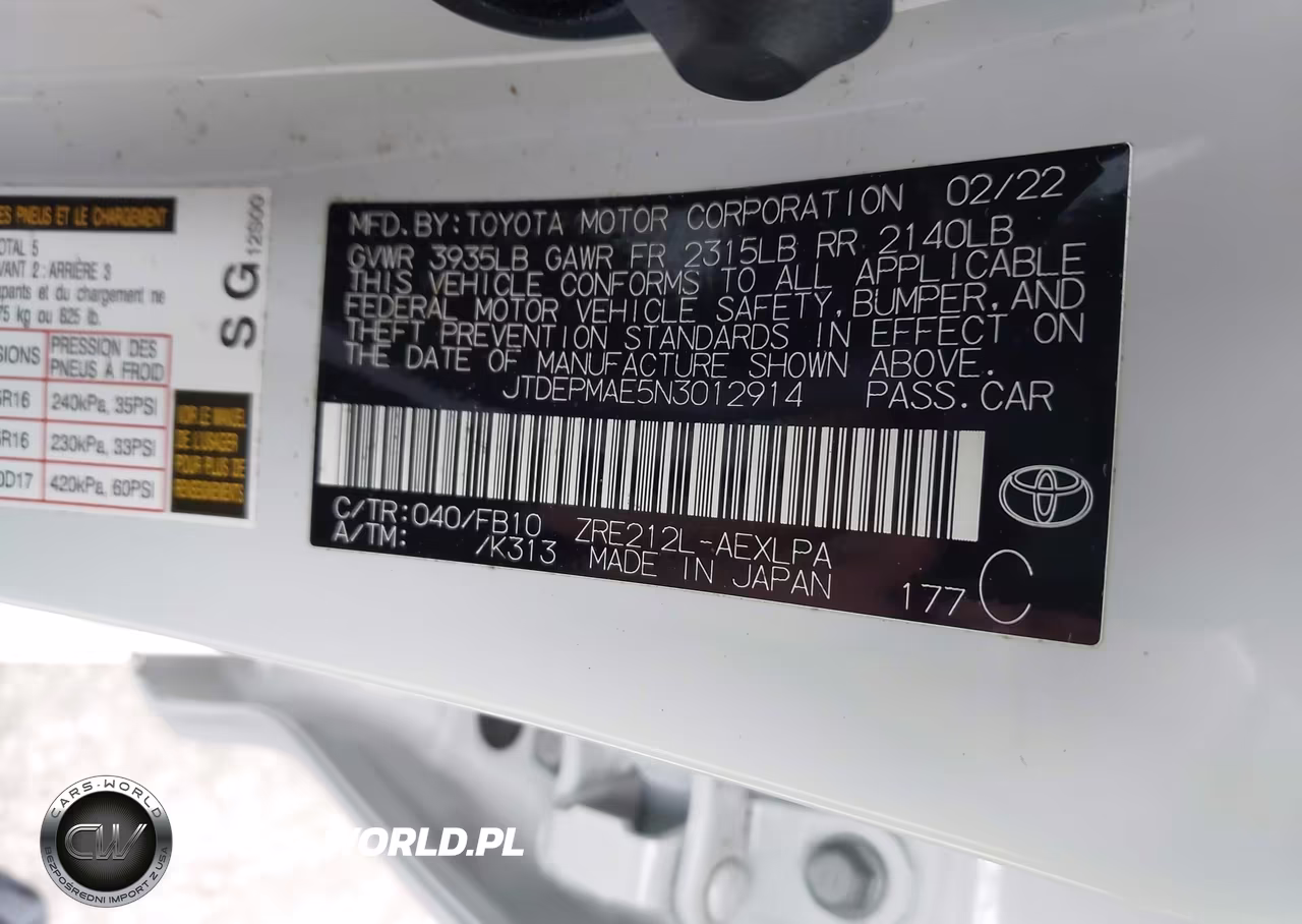 2022 Toyota Corolla Le VIN:JTDEPMAE5N3012914 - 9