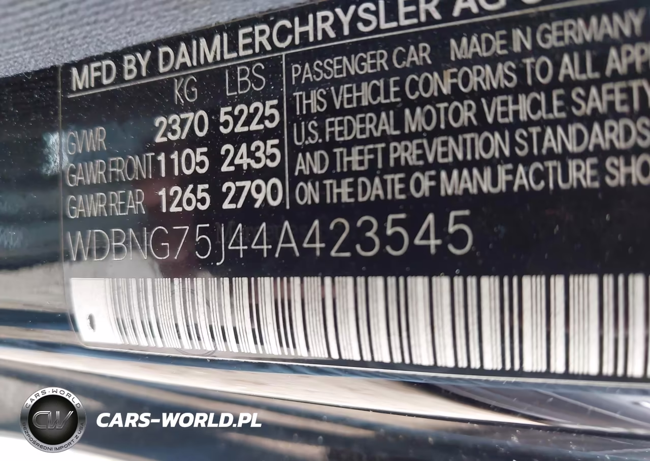 2004 Mercedes-Benz S 500 VIN:WDBNG75J44A423545 - 9