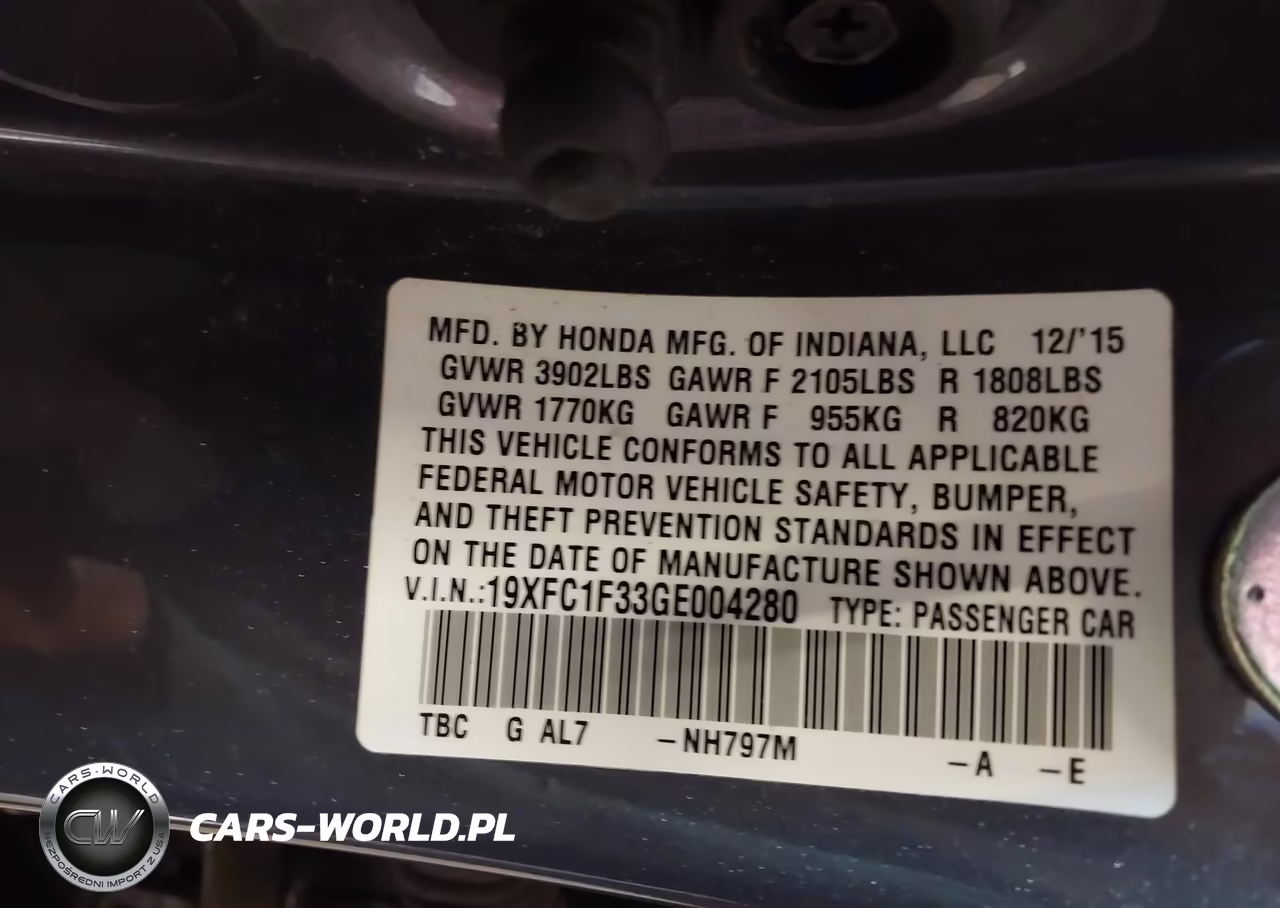 2016 Honda Civic Ex-T VIN:19XFC1F33GE004280 - 9