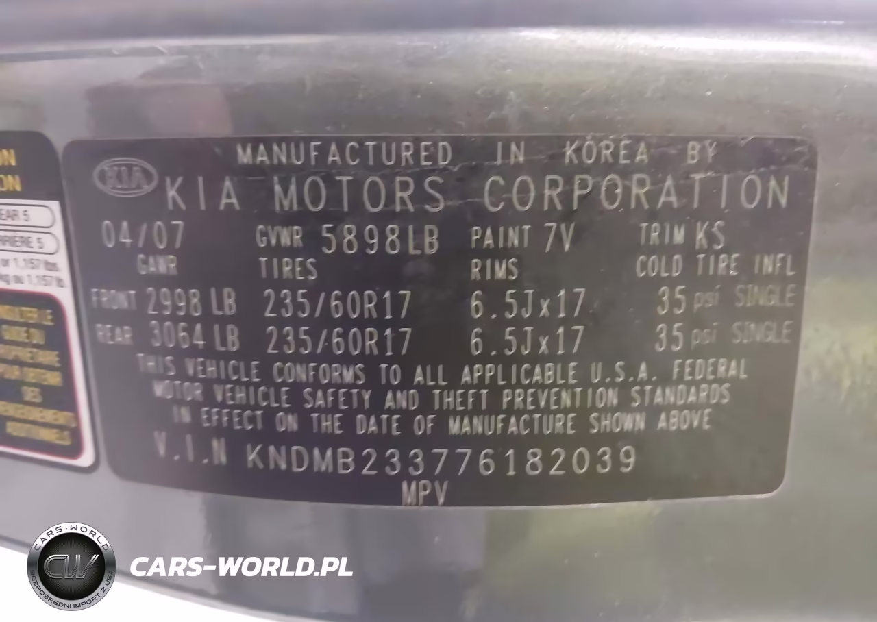 2007 Kia Sedona Ex VIN:KNDMB233776182039 - 9