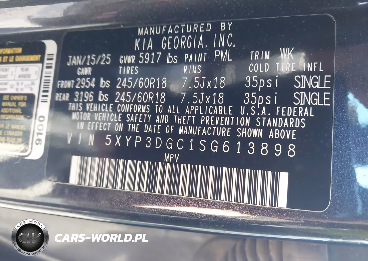 2025 Kia Telluride Ex X-Pro VIN:5XYP3DGC1SG613898 - 9