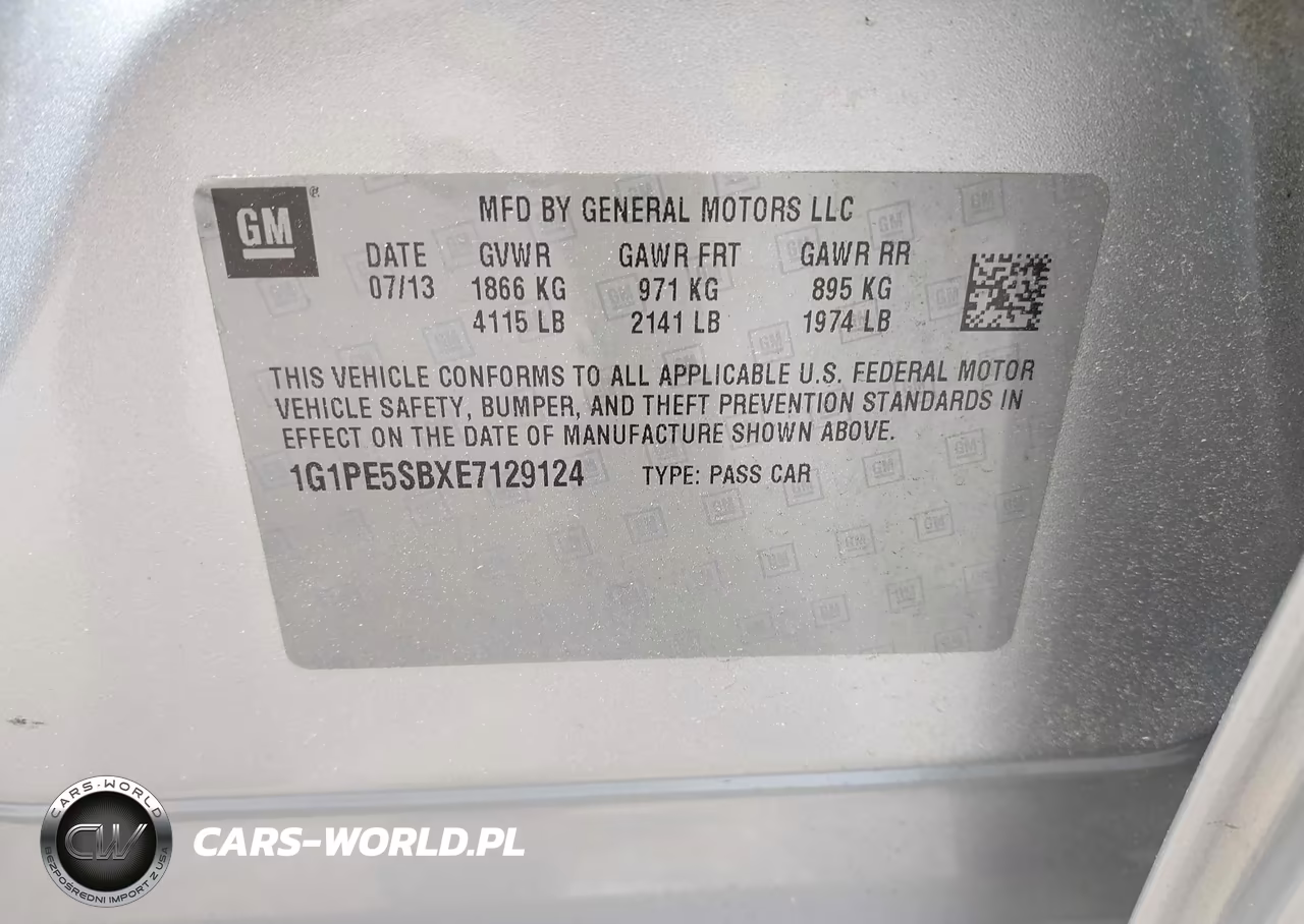 2014 Chevrolet Cruze 2Lt Auto VIN:1G1PE5SBXE7129124 - 9