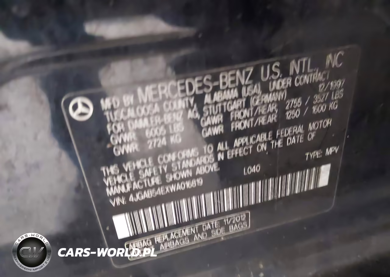 1998 Mercedes-Benz Ml 320 Classic VIN:4JGAB54EXWA016819 - 9