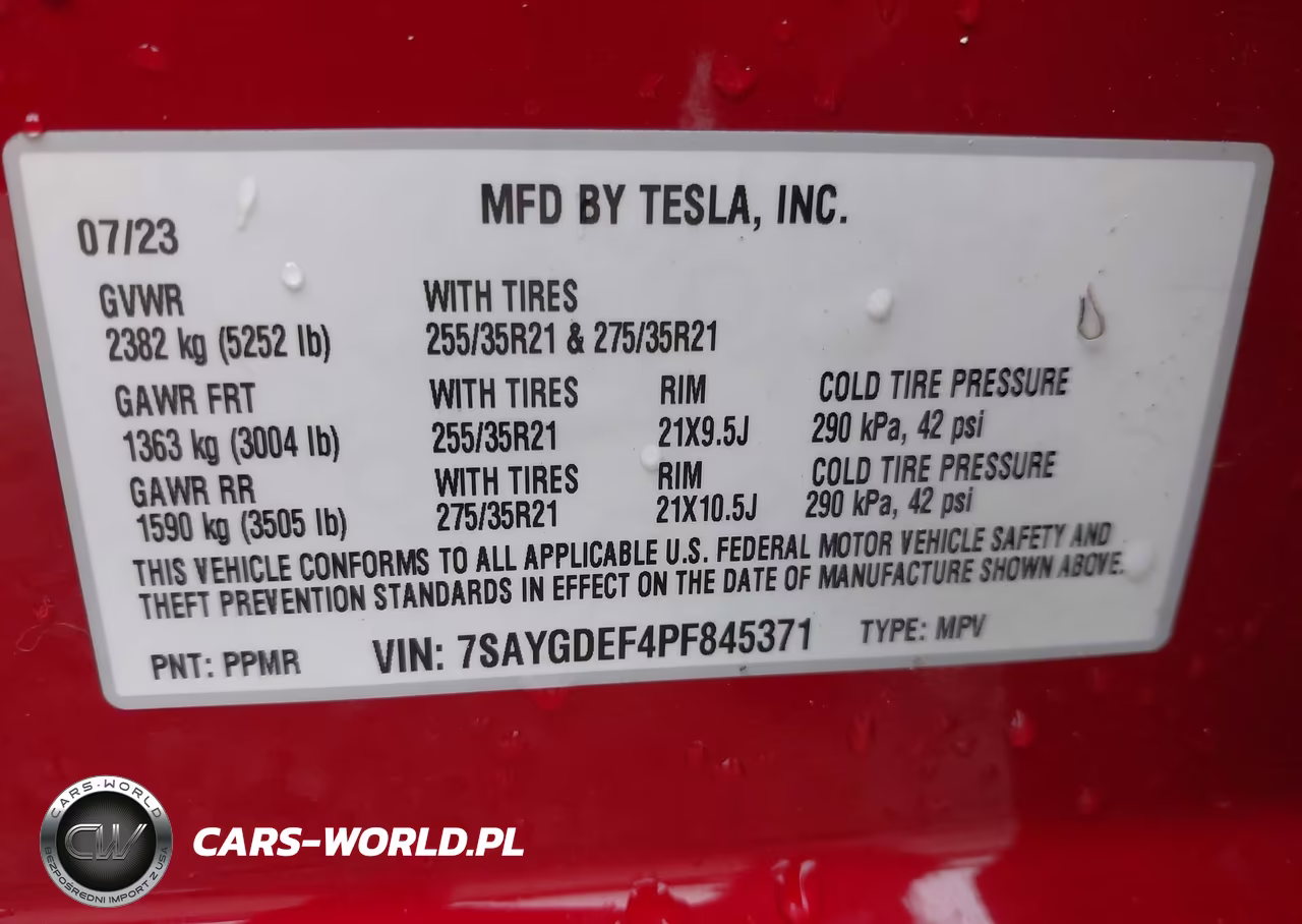 2023 Tesla Model Y Performance Dual Motor All-Wheel Drive VIN:7SAYGDEF4PF845371 - 9