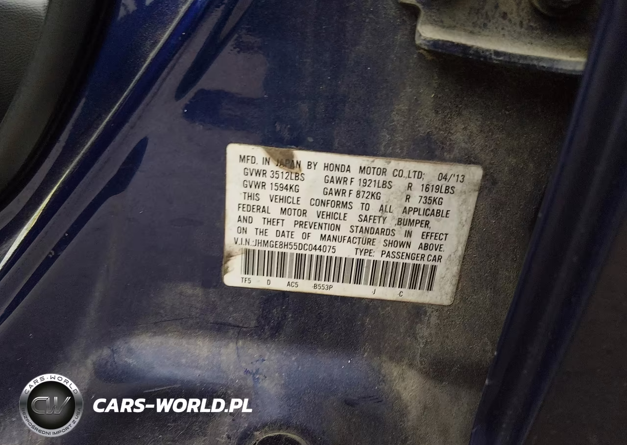 2013 Honda Fit Sport VIN:JHMGE8H55DC044075 - 9
