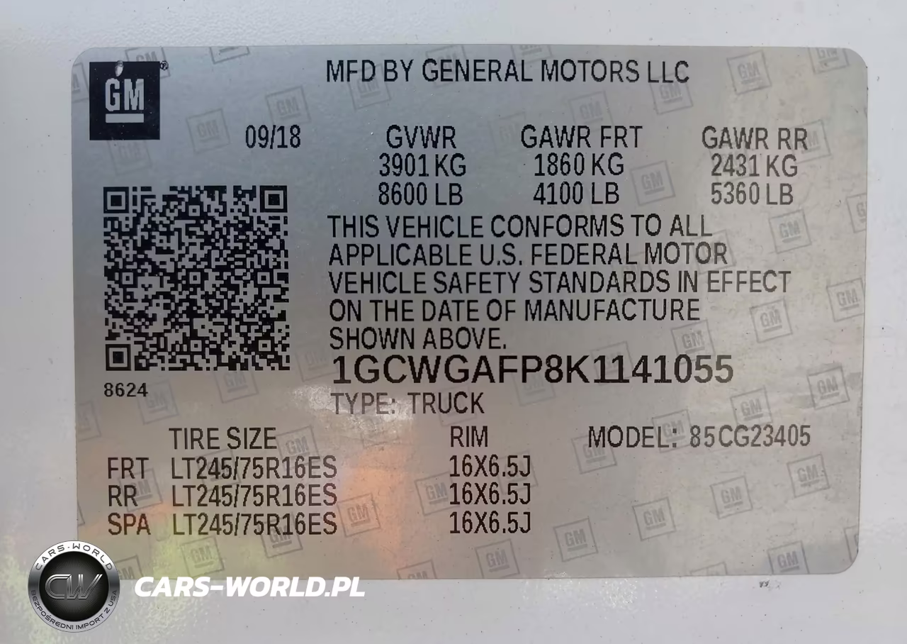 2019 Chevrolet Express 2500 Work Van VIN:1GCWGAFP8K1141055 - 9