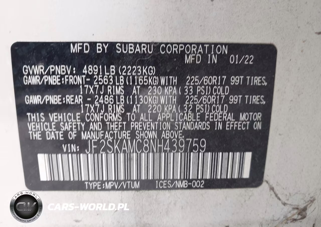 2022 Subaru Forester Wilderness VIN:JF2SKAMC8NH439759 - 9