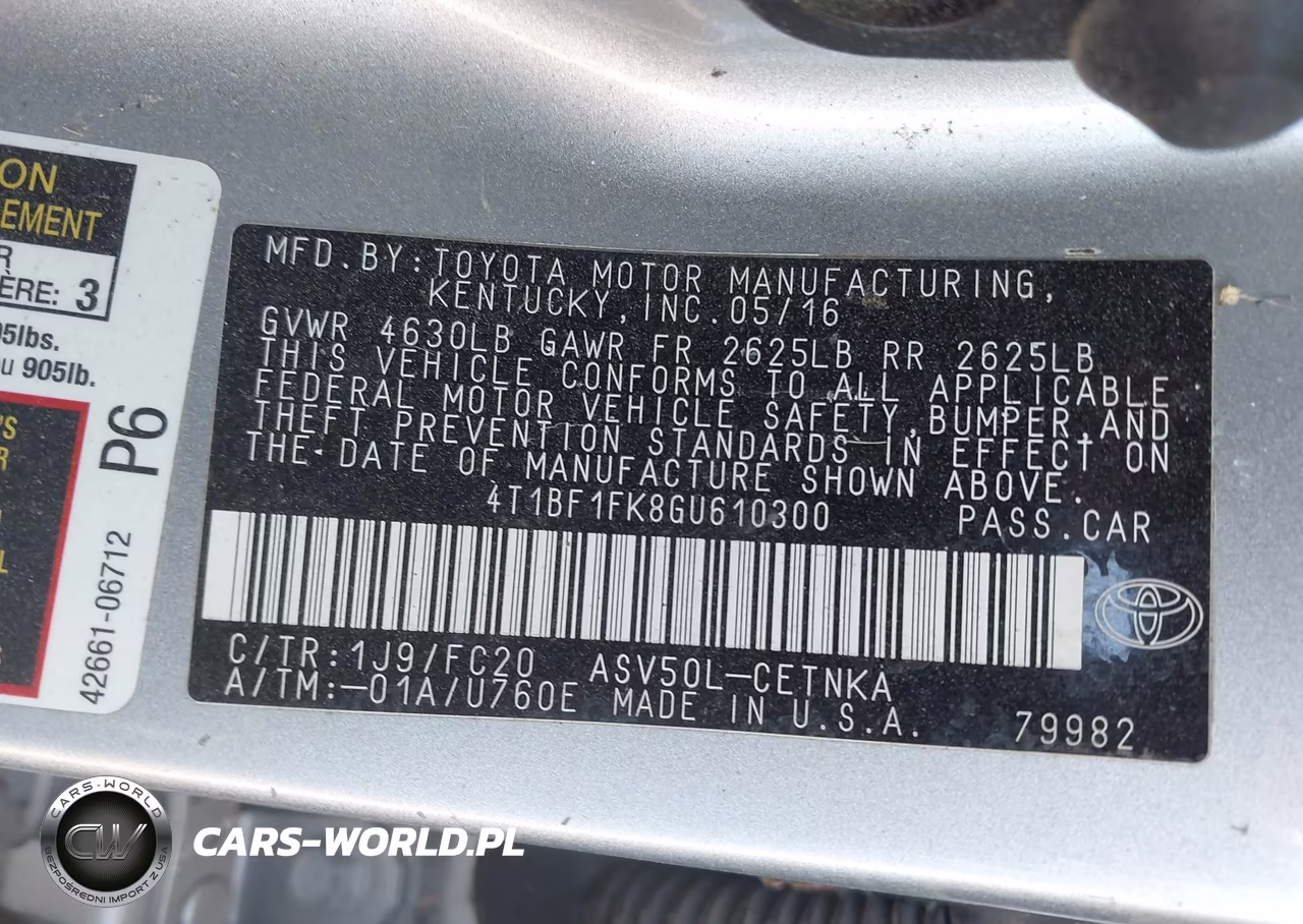 2016 Toyota Camry Le VIN:4T1BF1FK8GU610300 - 9