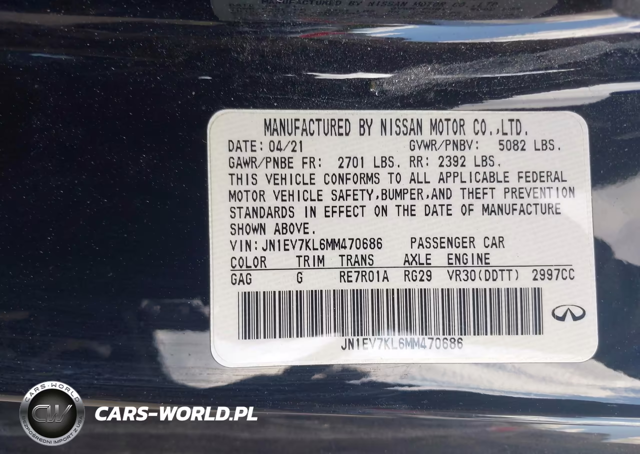 2021 Infiniti Q60 Luxe VIN:JN1EV7KL6MM470686 - 9