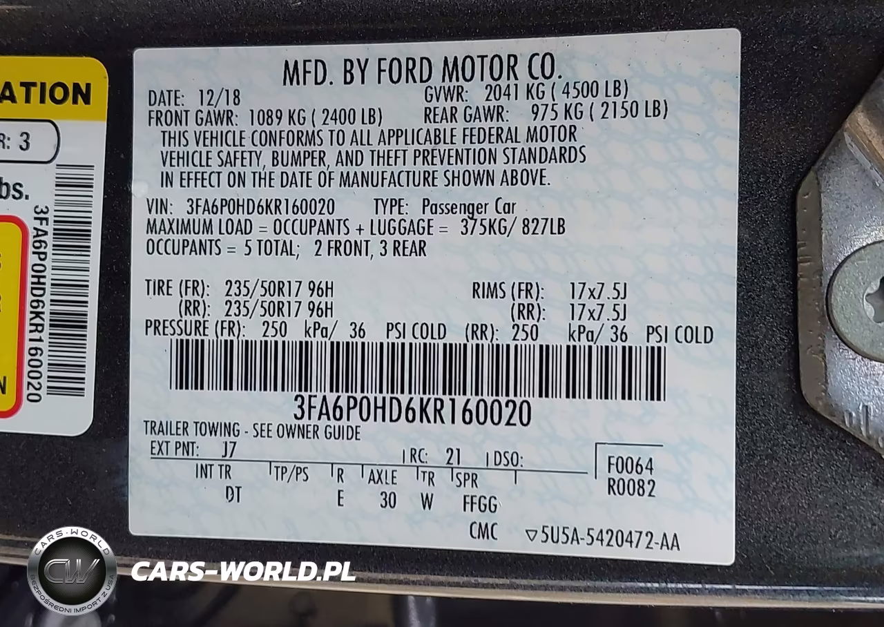 2019 Ford Fusion Se VIN:3FA6P0HD6KR160020 - 9