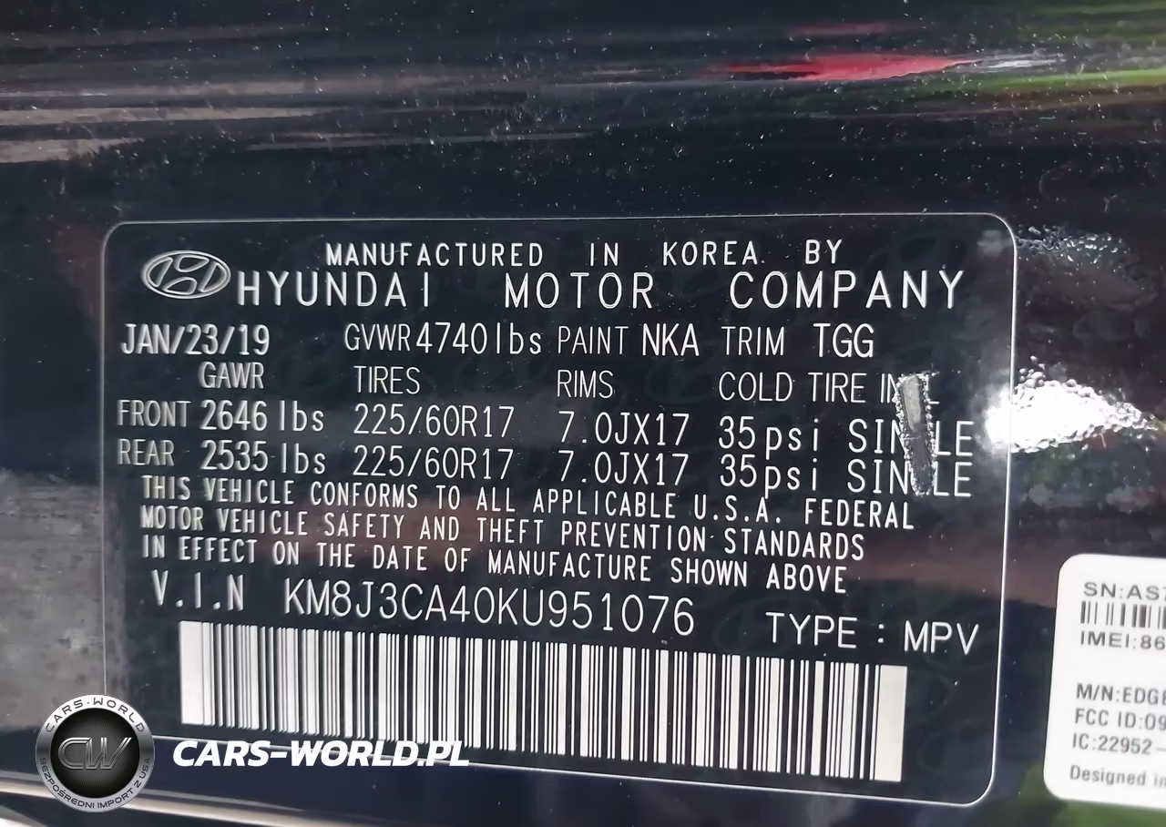 2019 Hyundai Tucson Value VIN:KM8J3CA40KU951076 - 9