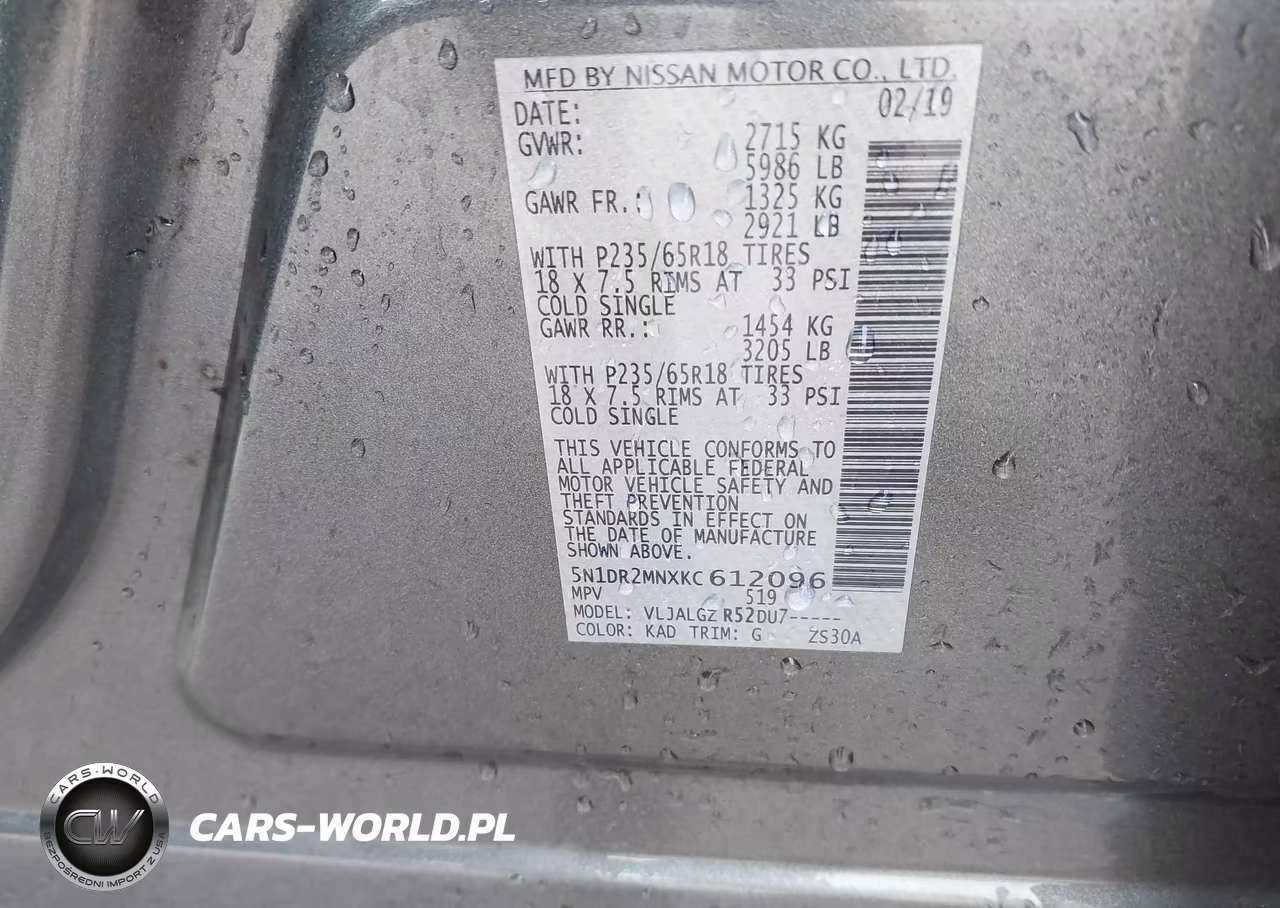 2019 Nissan Pathfinder Sl VIN:5N1DR2MNXKC612096 - 9
