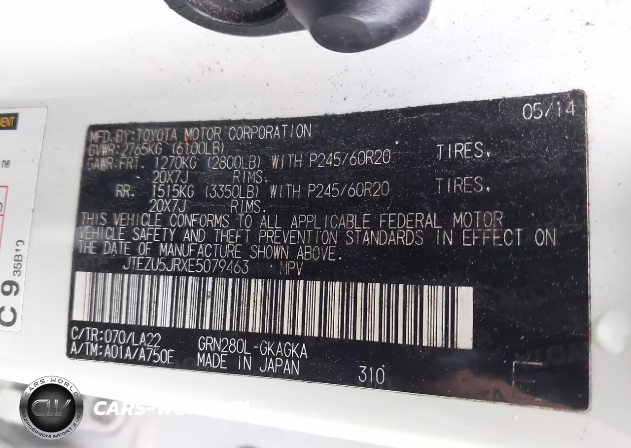 2014 Toyota 4Runner Limited VIN:JTEZU5JRXE5079463 - 9