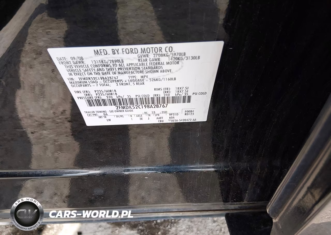 2009 Ford Flex Sel VIN:2FMDK52C19BA28767 - 9
