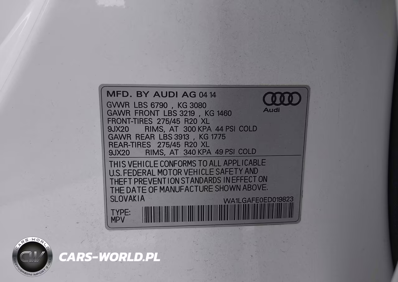 2014 Audi Q7 3.0T Premium VIN:WA1LGAFE0ED019823 - 9
