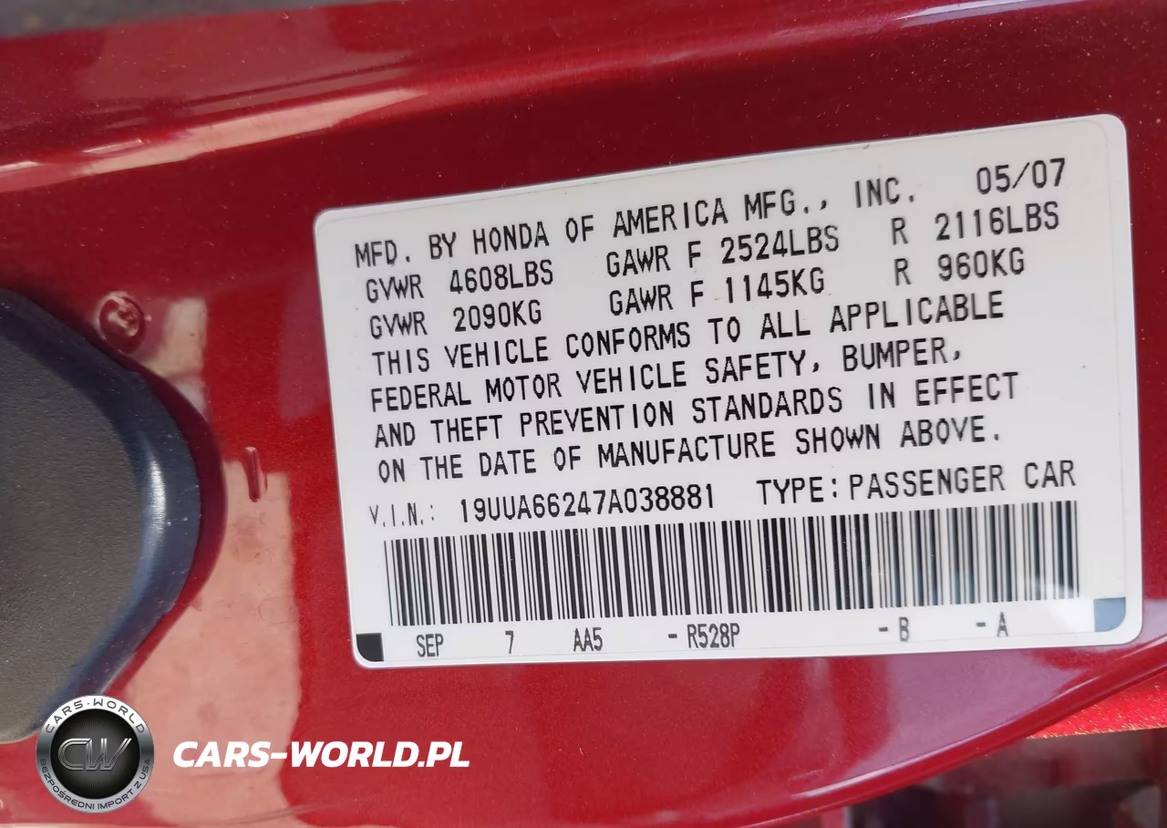 2007 Acura Tl 3.2 VIN:19UUA66247A038881 - 9