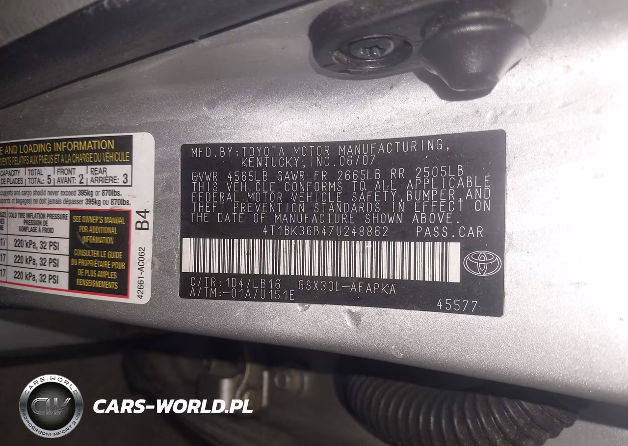 2007 Toyota Avalon Limited VIN:4T1BK36B47U248862 - 9