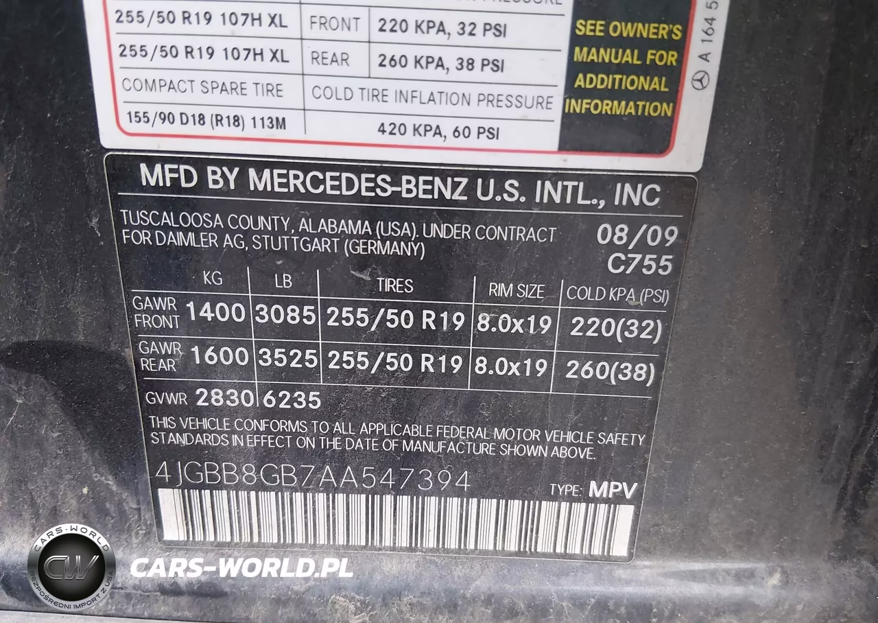 2010 Mercedes-Benz Ml 350 4Matic VIN:4JGBB8GB7AA547394 - 9