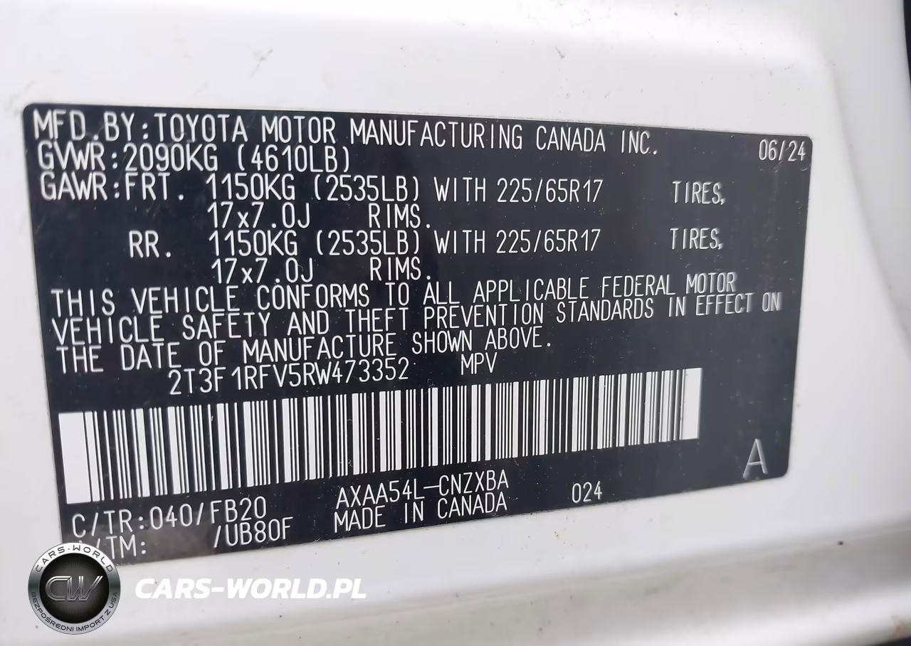2024 Toyota Rav4 Le VIN:2T3F1RFV5RW473352 - 9