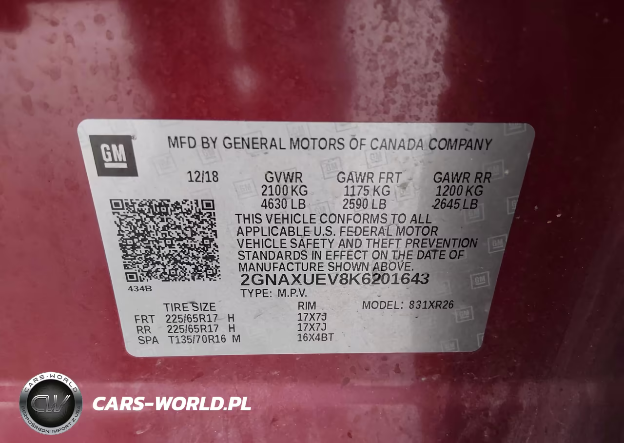 2019 Chevrolet Equinox Lt VIN:2GNAXUEV8K6201643 - 9