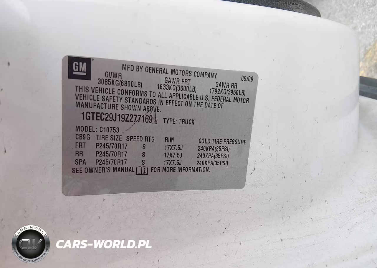 2009 GMC Sierra 1500 Sle VIN:1GTEC29J19Z277169 - 9