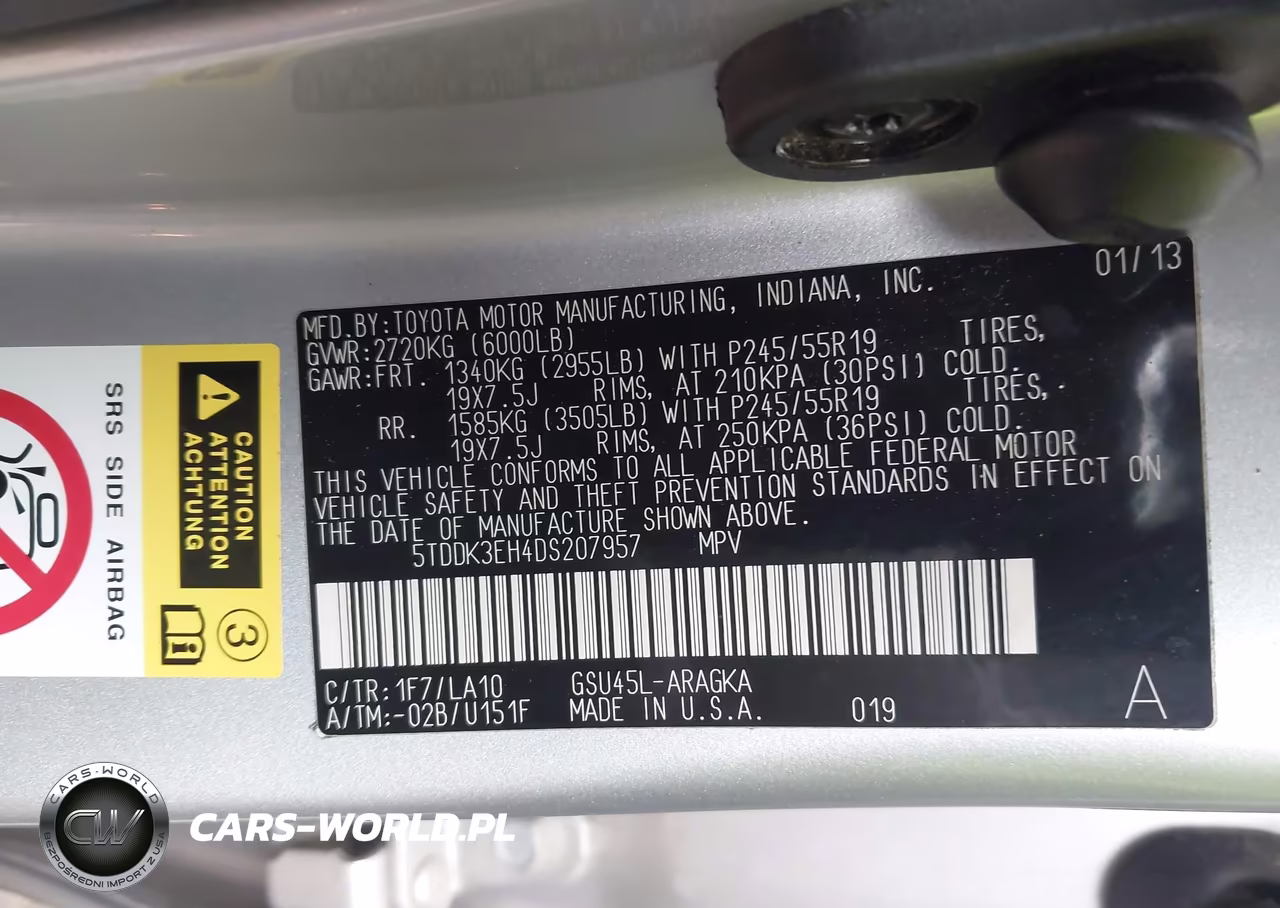 2013 Toyota Highlander Limited V6 VIN:5TDDK3EH4DS207957 - 9