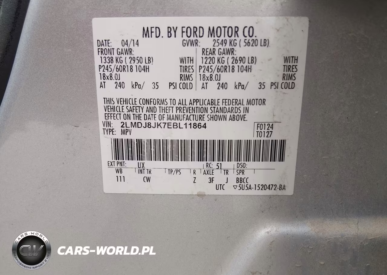 2014 Lincoln Mkx VIN:2LMDJ8JK7EBL11864 - 9