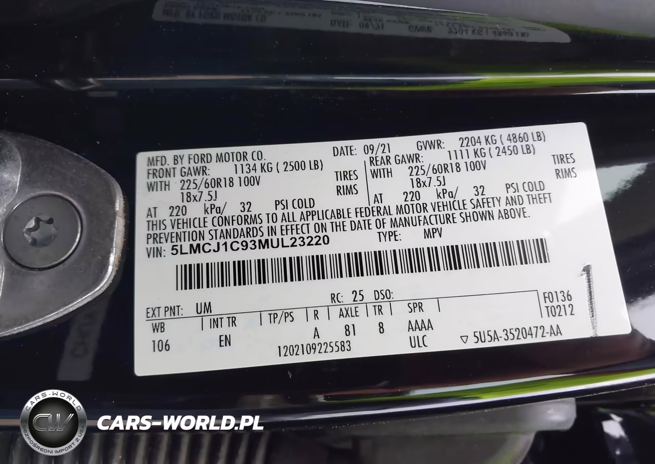 2021 Lincoln Corsair Standard VIN:5LMCJ1C93MUL23220 - 9