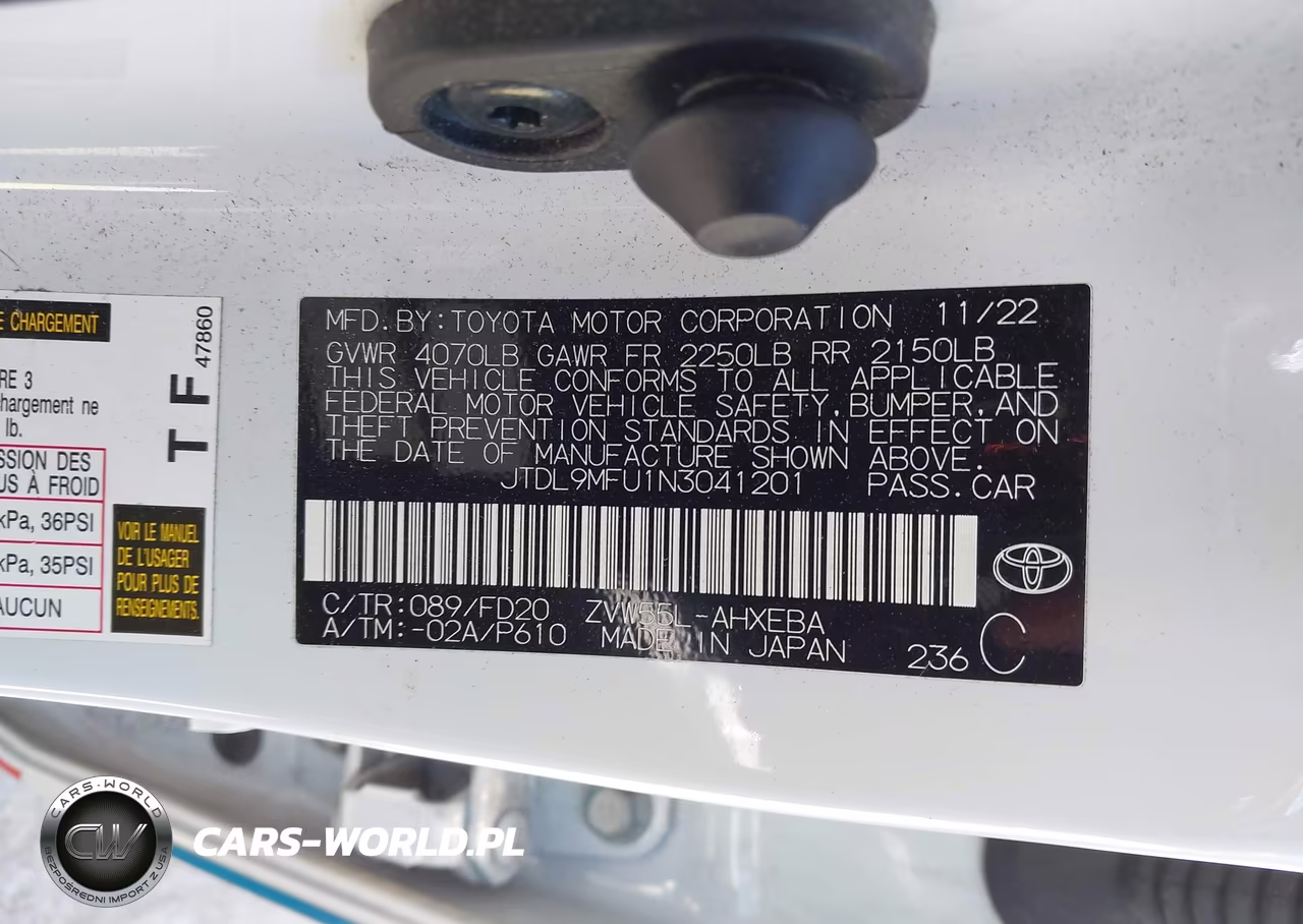 2022 Toyota Prius Le Awd-E VIN:JTDL9MFU1N3041201 - 9