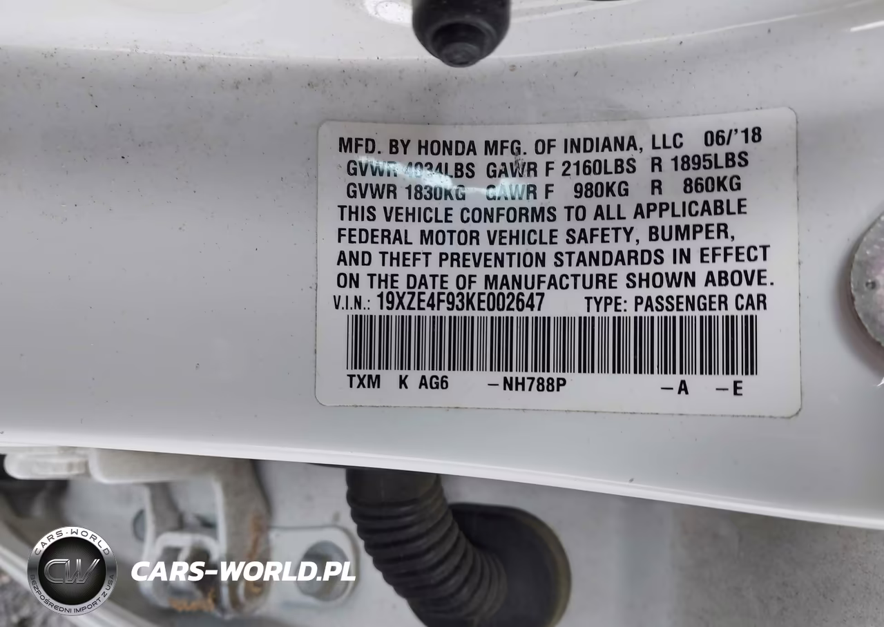 2019 Honda Insight Touring VIN:19XZE4F93KE002647 - 9
