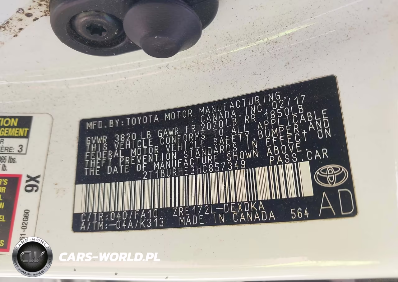 2017 Toyota Corolla L VIN:2T1BURHE3HC857349 - 9