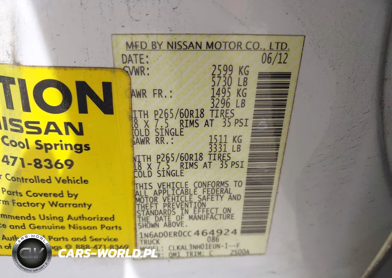 2012 Nissan Frontier Sl VIN:1N6AD0ER0CC464924 - 9