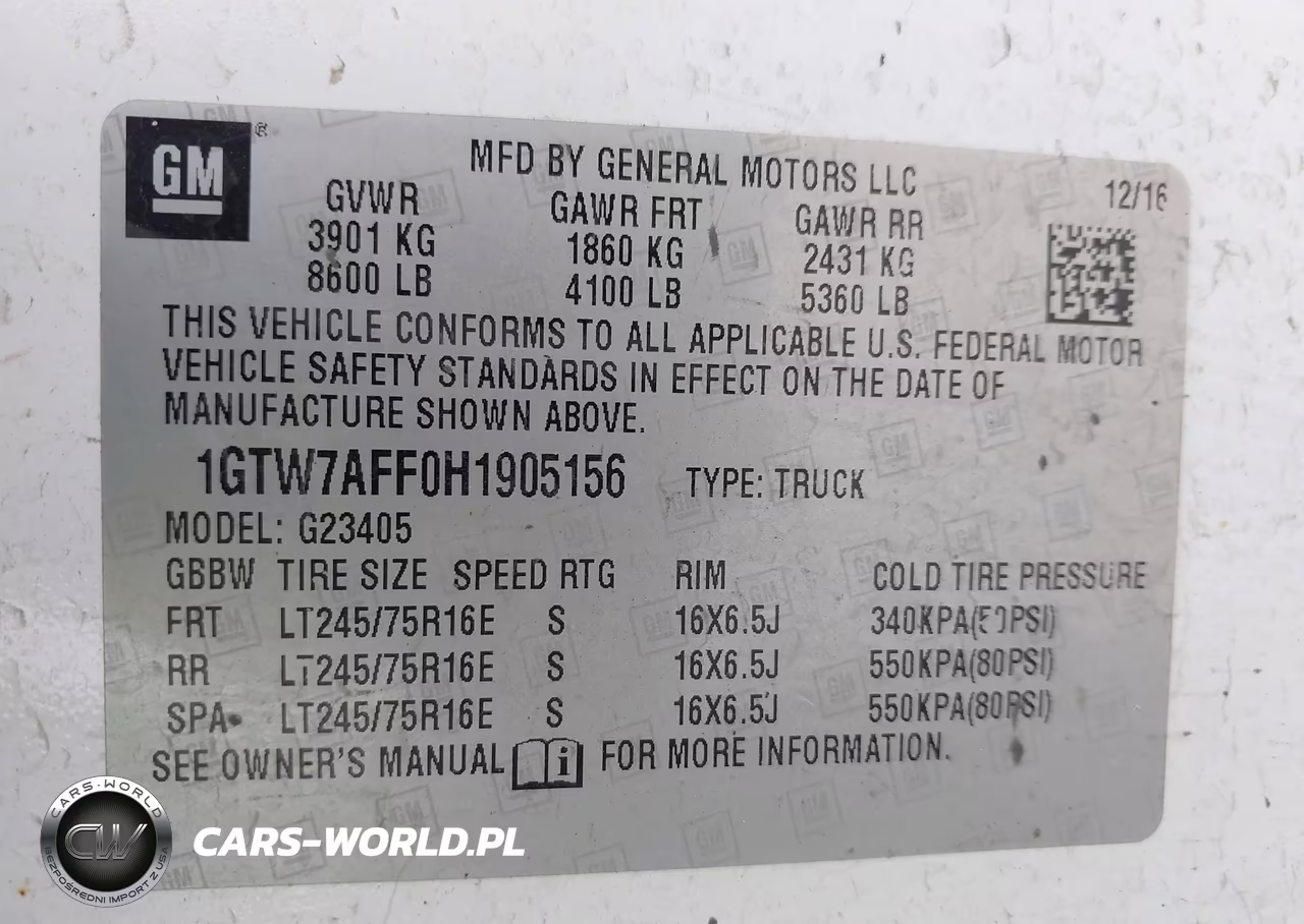 2017 GMC Savana 2500 Work Van VIN:1GTW7AFF0H1905156 - 9