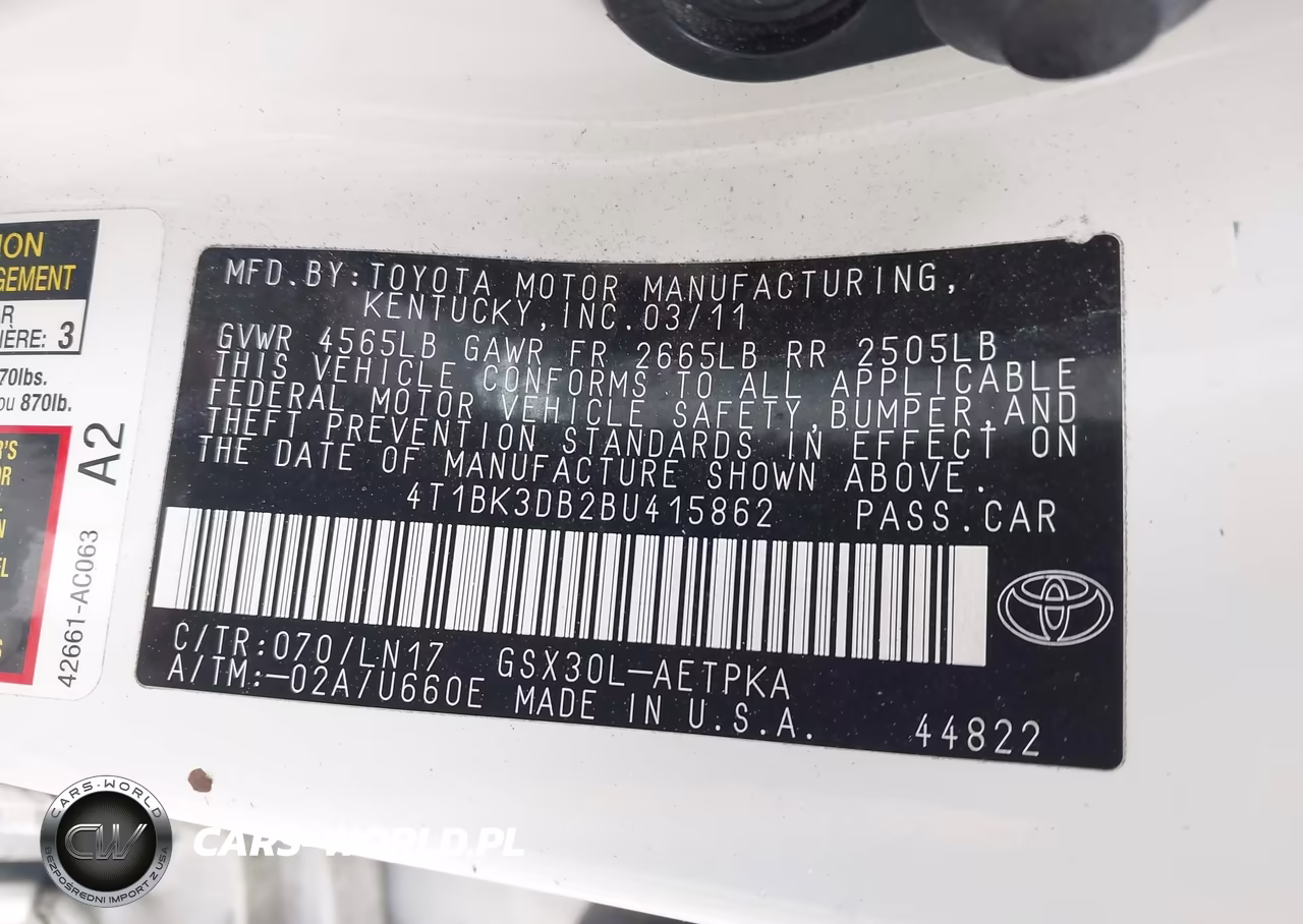 2011 Toyota Avalon Limited VIN:4T1BK3DB2BU415862 - 9