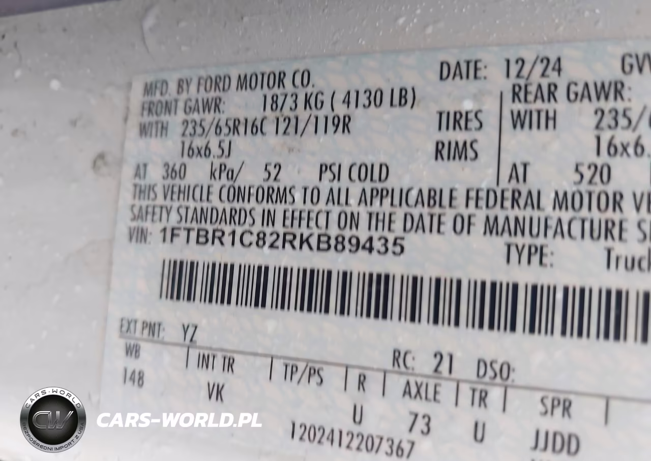 2024 Ford Transit-250 VIN:1FTBR1C82RKB89435 - 9