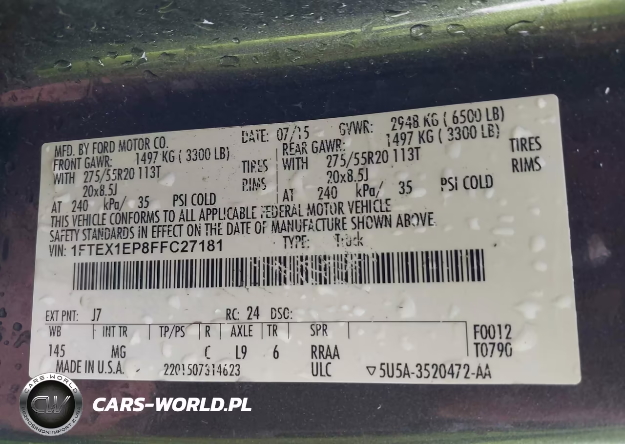 2015 Ford F-150 Xlt VIN:1FTEX1EP8FFC27181 - 9