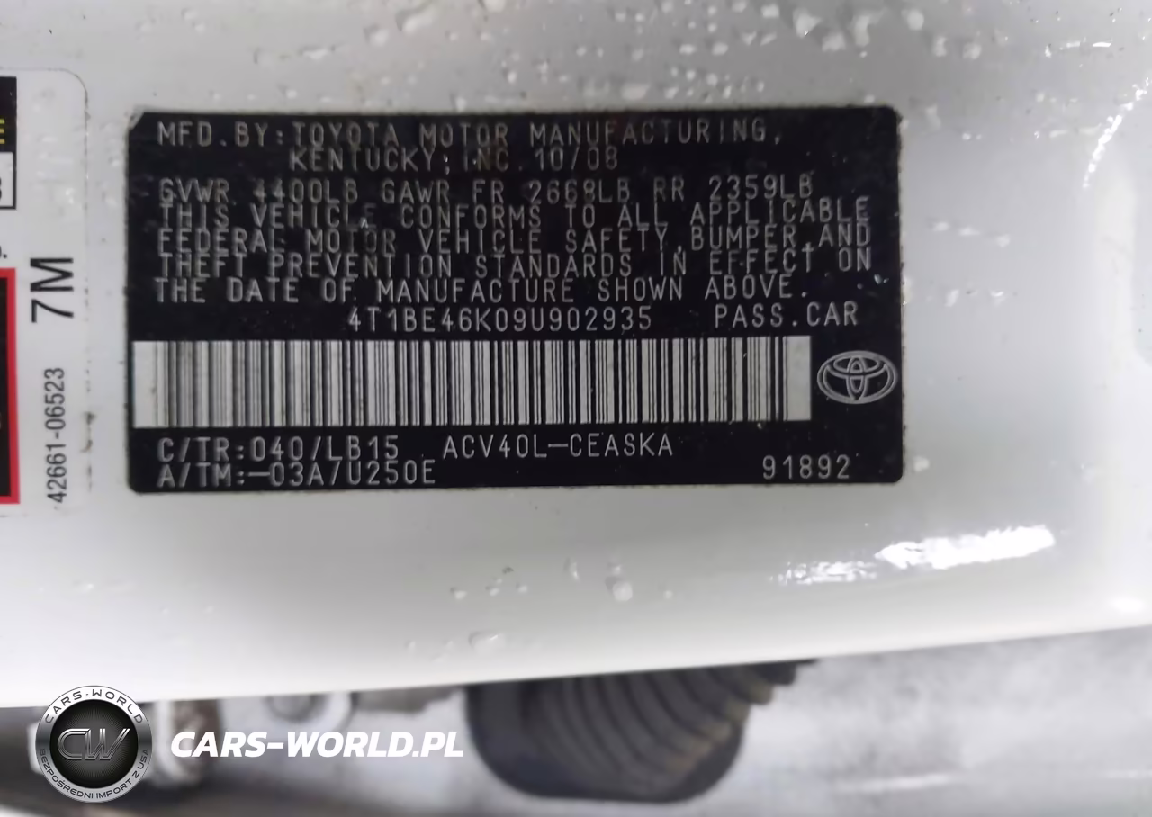2009 Toyota Camry Se VIN:4T1BE46K09U902935 - 9